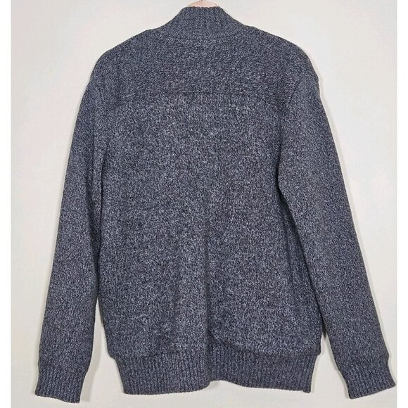 Emanuel Ungaro Sweater Mens M Gray Full Zip Sherpa Lined Mock Neck LS Pockets - Picture 2 of 16